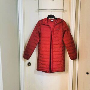 Columbia Long Women Hooded Jacket - Red, Size Small